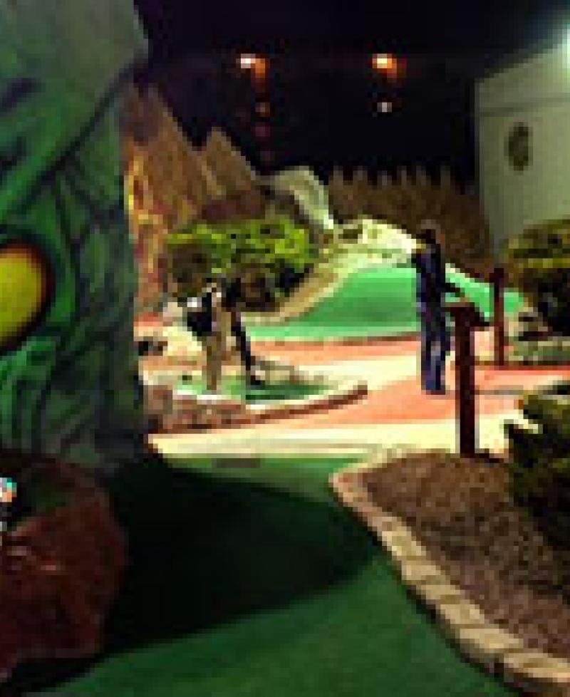 Miniature Golf at Night Photo