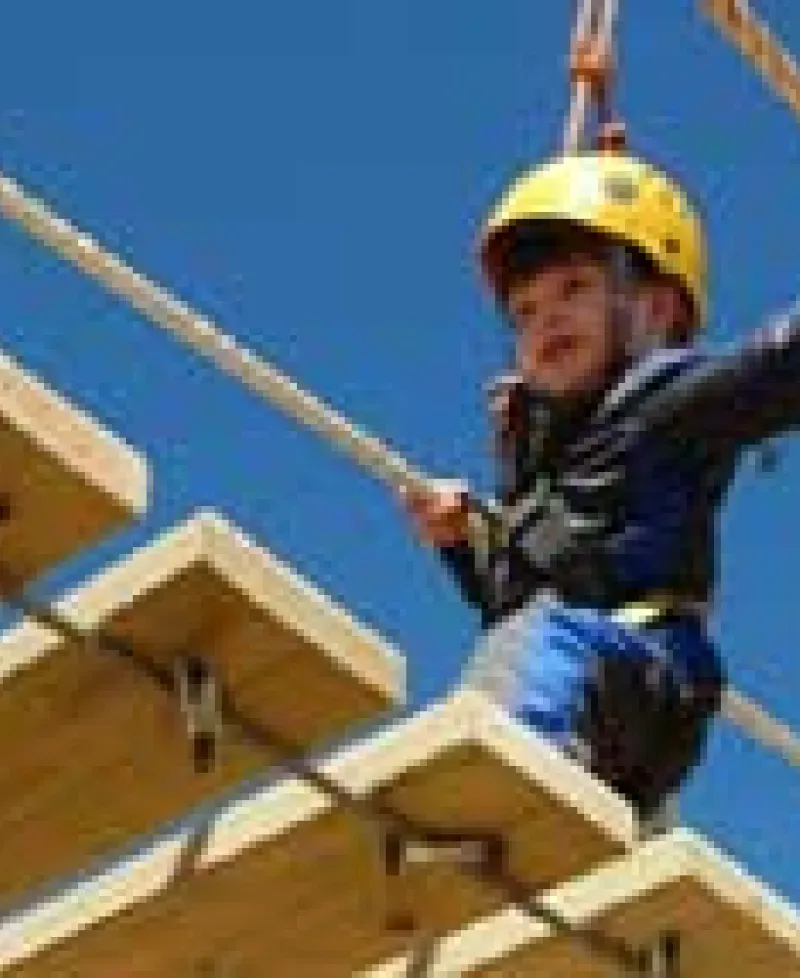 Child on Chipmunk Challenge Course Photo