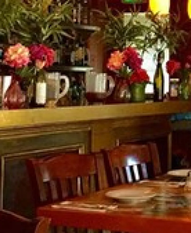 Cafe Gia's bright, intimate interior promises a special meal. Photo