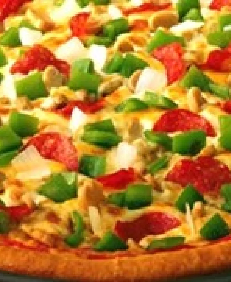 Sicilian pizza with hand-thrown crust from Carmela's Cucina Photo
