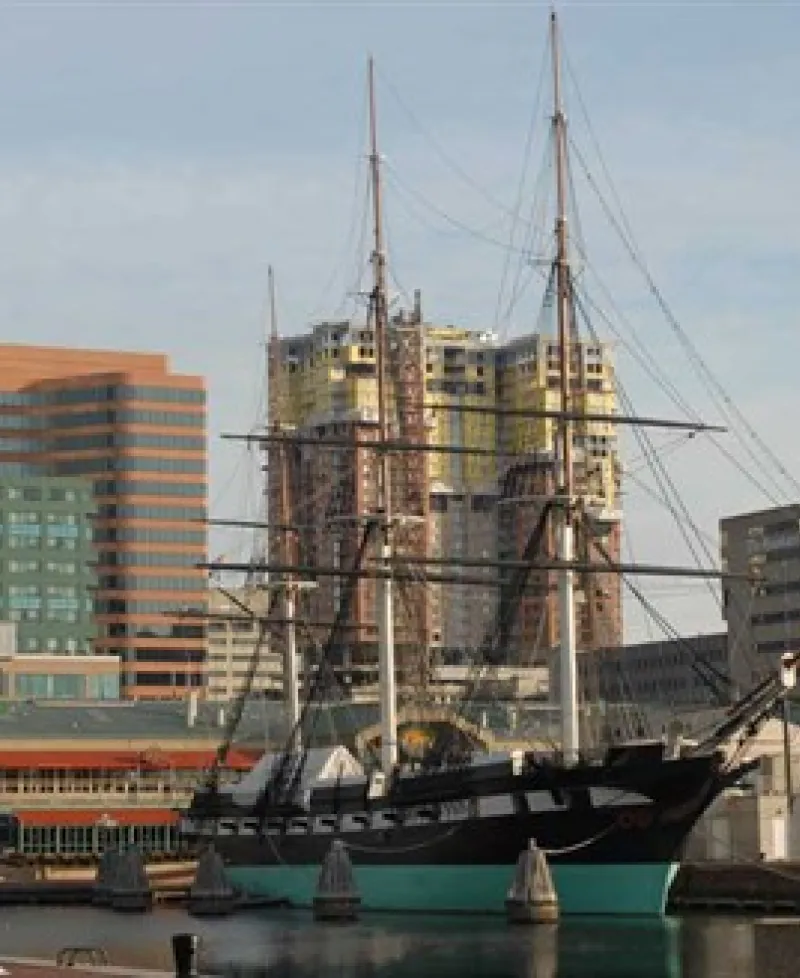 USS Constellation docked in the Inner Harbor Photo