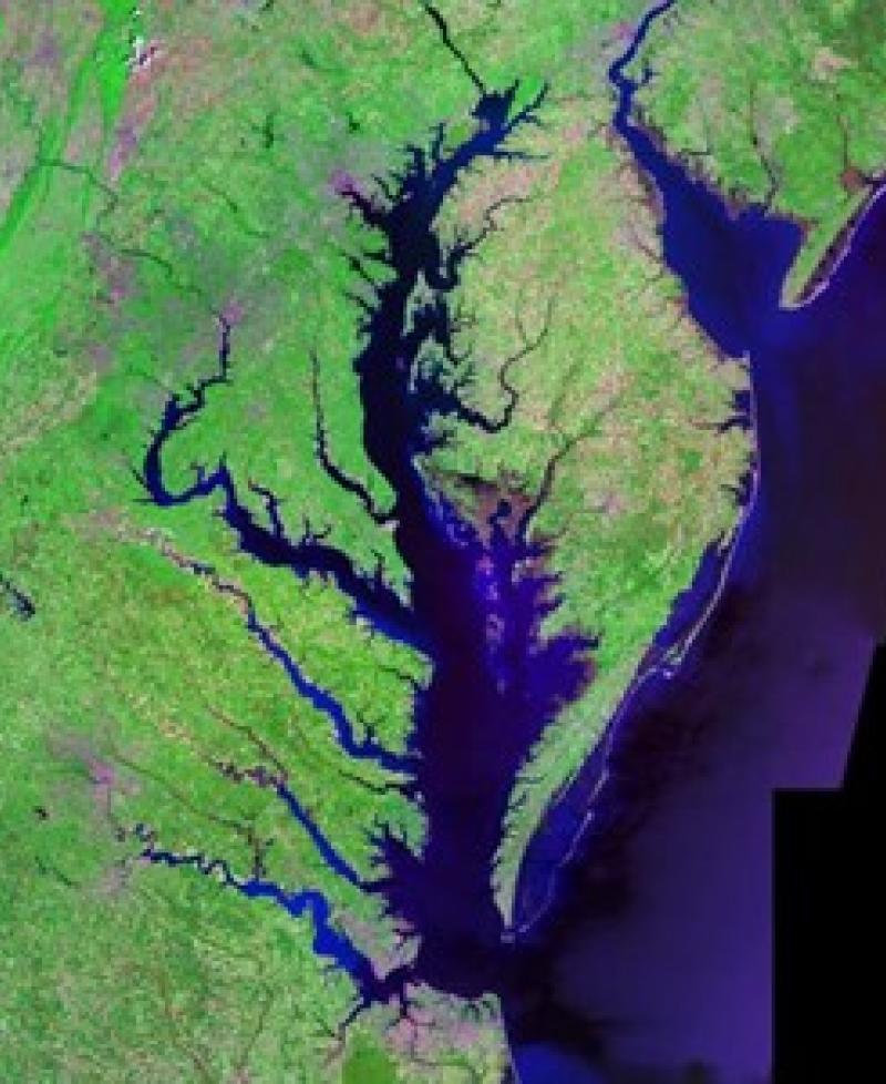 Aerial Satellite View of  the Chesapeake Bay Photo
