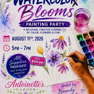Watercolor Blooms Painting Party Photo
