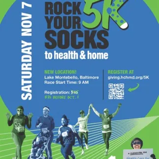 Poster for the Rock Your Socks 5K, a Health Care for the Homeless fundraiser Photo