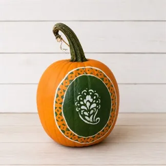 A beautifully painted pumpkin Photo