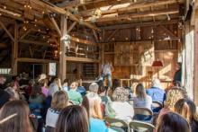 Keynote speaker at 2024 Writer's Retreat. Photo