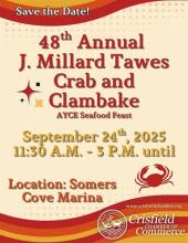 Information flyer for J. Millard Tawes Crab & Clambake. Photo