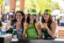 People are enjoying the pickle party! Photo