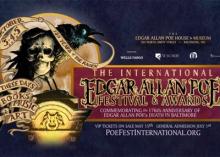 Darken Poe's door! 8th Int'l Edgar Allan Poe Festival & Awards, Oct 3-5, 2025 in Baltimore.  Photo