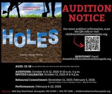 Audition Notice: HOLES at Children's Theatre of Annapolis Photo
