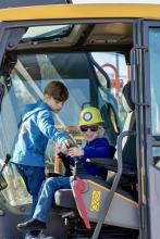Children exploring equipment. Photo