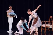 The Prince tries the glass slipper on Cinderella Photo