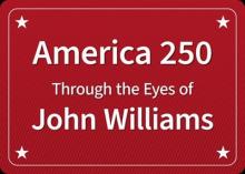 White event title text on red background. Photo